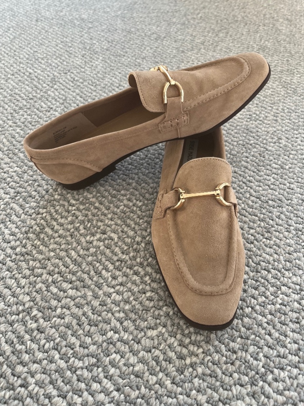 NEW Steve Madden Tan Suede Horsebit Loafers